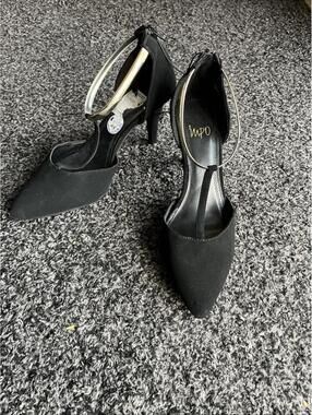Impo Women's Size 8.5M Black Faux Suede Tracie Pointed Heels
